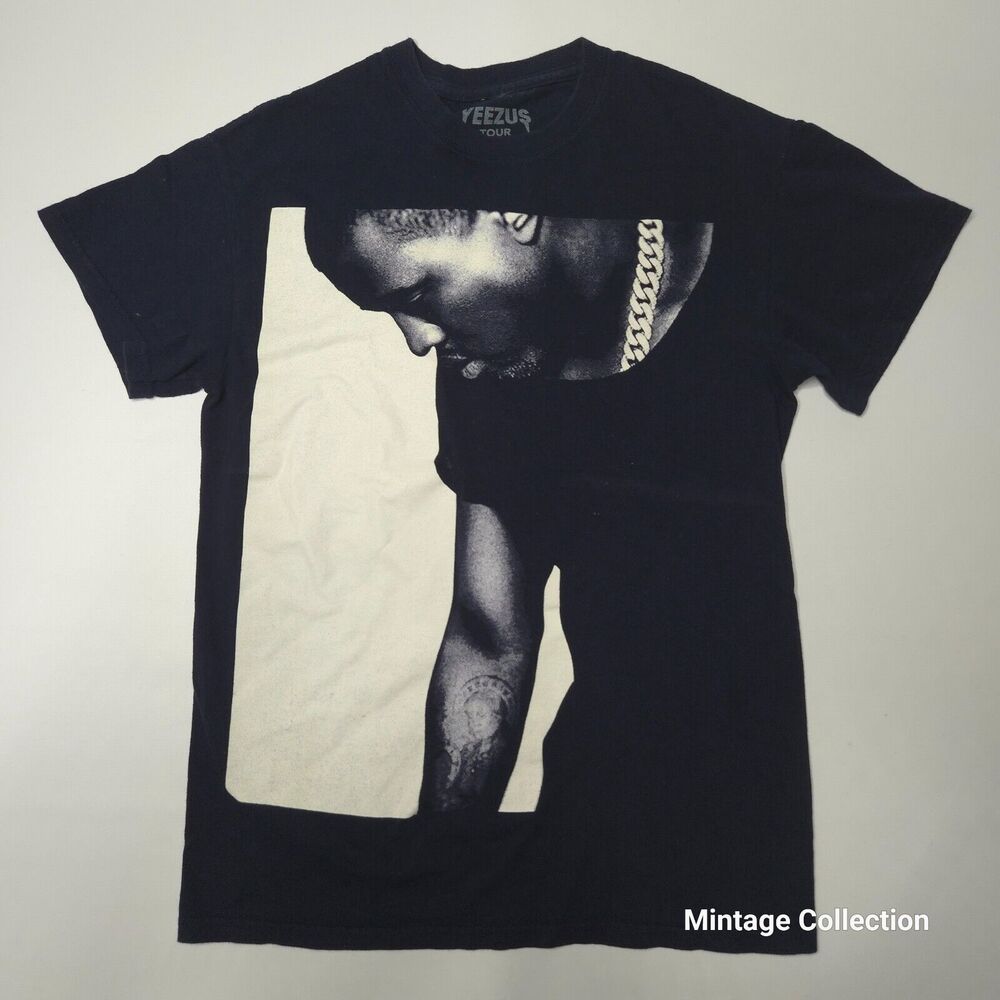 Yeezus Tour Kanye West Yeezy Portrait Concert Album Shirt Blue Unisex Size Small